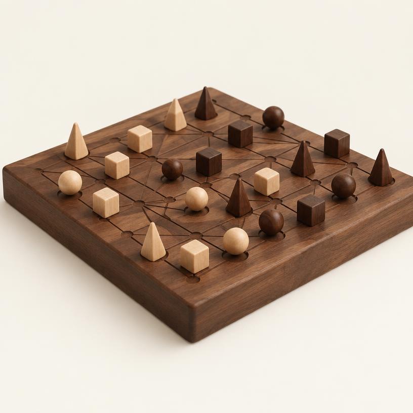 Jeu de Stratégie en Noyer